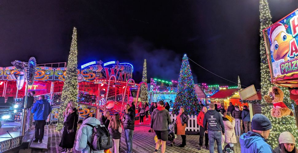 Rides and people at Winter Wonderland in Plymouth. Picture: Scott Grenney